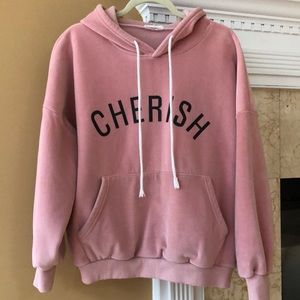 Thick velvet pink hoodie